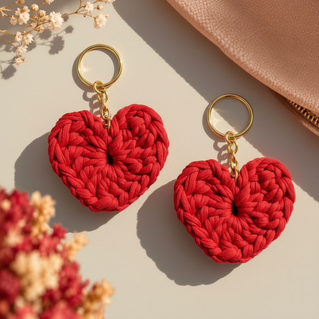 Duo de porte-clés Cœur sur fond chaleureux
