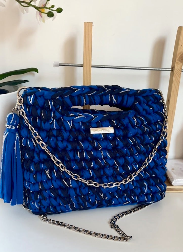 Sac Naya L - Prêt à expédier | Deep Sea/Ball Blue fil argenté